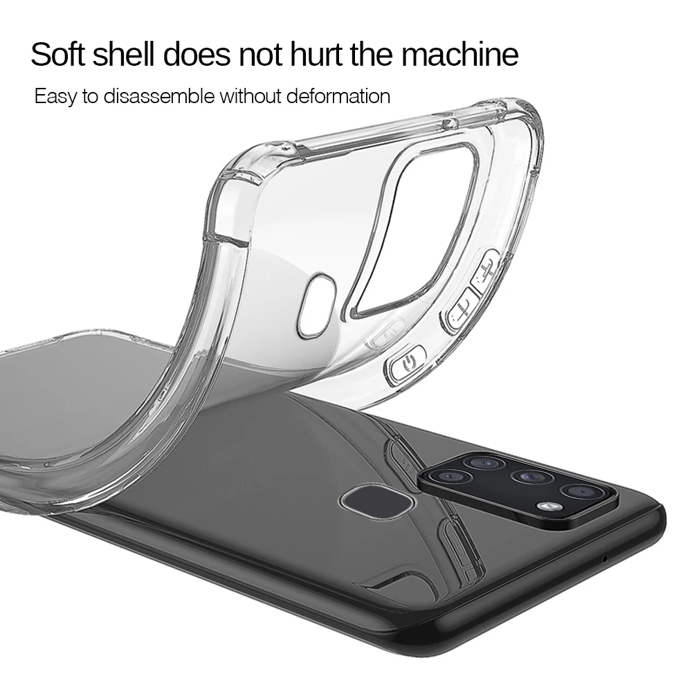 Shockproof Silicone Case for Samsung A21S Case Soft Clear Cover for Samsung Galaxy A21 S A 21S A 21 S Samsun Galax A21S Coque