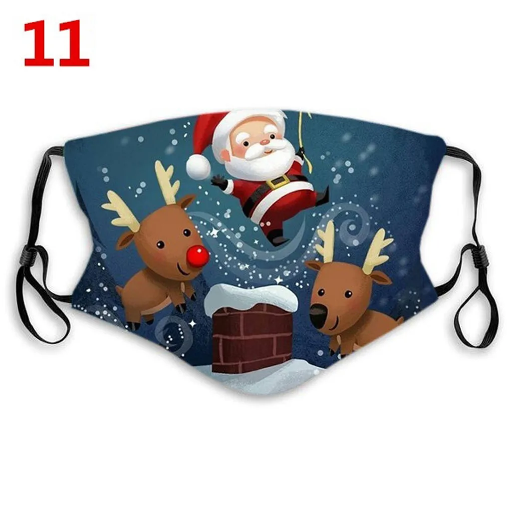 

2021 Cute Christmas Mask Neutral Print Washable Maske Face Cap Mouthmask Decoration Masque Mascsrillas