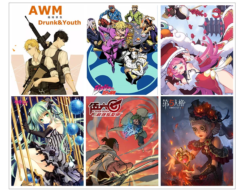 

Anime Poster Ghost Slayer Blade One Piece Bounty Order Conan Hokage Dry Object Girl Embossed Sticker Self-adhesive