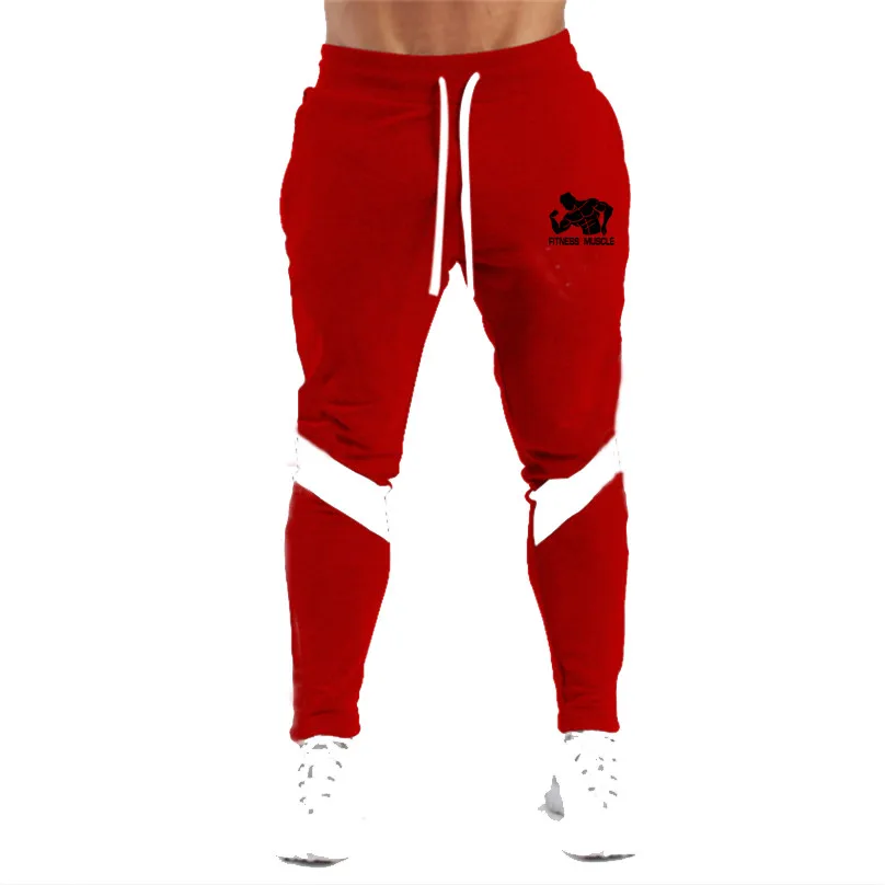 

New Jogging Pants Men's Cotton Soft Casual Stitching Printed Sports Trousers Comfortable Fitness Men's Trousers