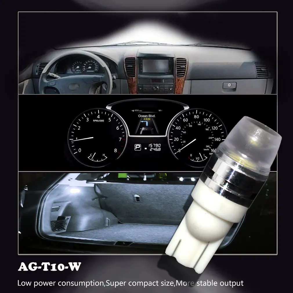 

10pcs T10 High Power LED Light Bulbs Daytime Fog Light Bulb License Plate Light 6000K With The Decoding Function