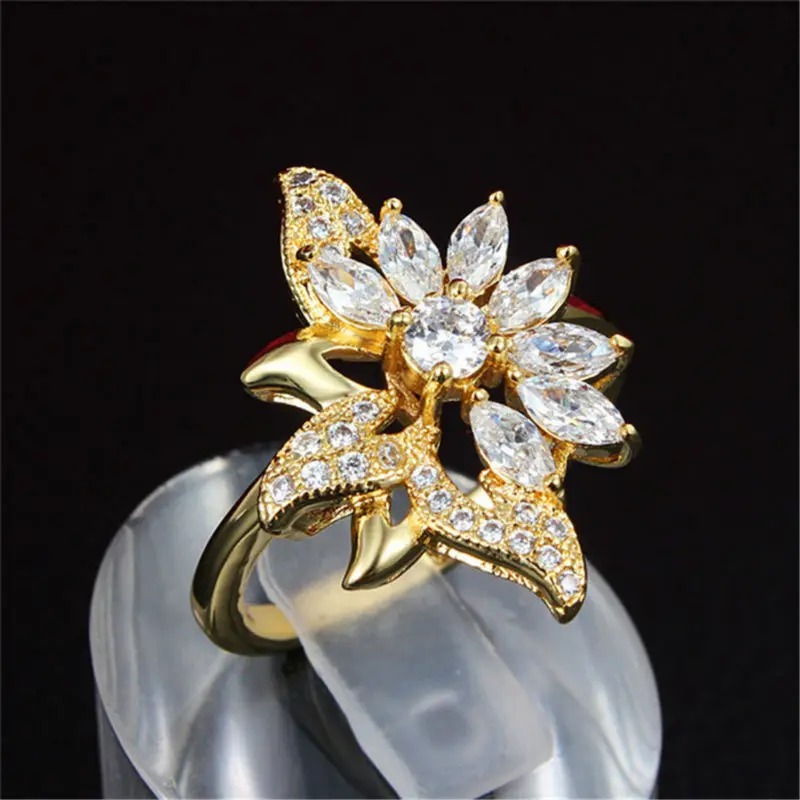 Женское кольцо с кристаллами из циркония Золотое и белое на свадьбу|jewelry clasp|jewelry