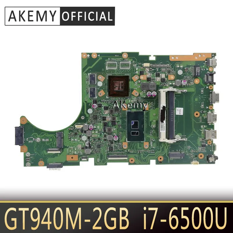 

Akemy X756UB MAIN_BD./I7-6500U GTX940M/GT920M-2GB Mainboard For Asus X756U X756UXM K756U X756UB laptop motherboard test ok DDR3