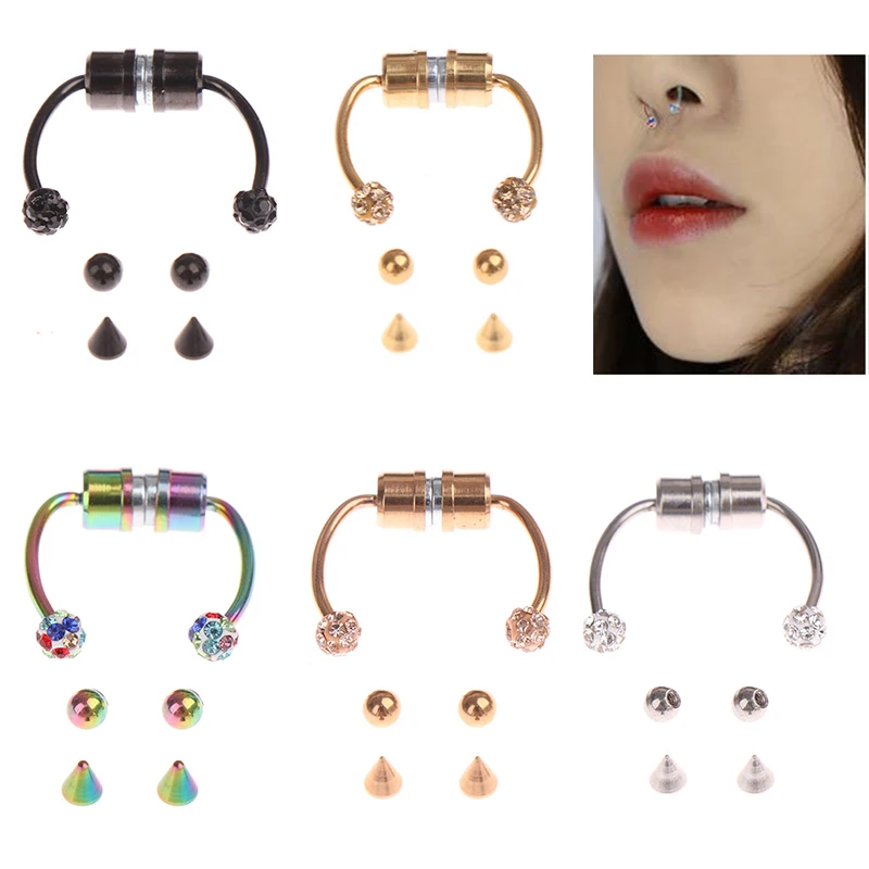 

Поддельные кольца для носа магнитные подковы не пирсинг кольцо ювелирные изделия носовые шпильки многоразовые
