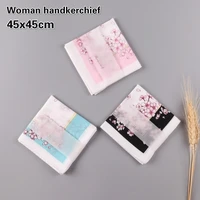 woman handkerchief sweat absorbent soft cotton eating snacks business trip portable scarf napkin gift furoshiki mendil bandana