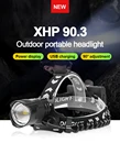 XHP90.3 2021New самый мощный светодиодный налобный фонарь Перезаряжаемые USB головной светильник головки вспышки света светильник XHP90 рыболовный Головной фонарь 18650 Водонепроницаемый