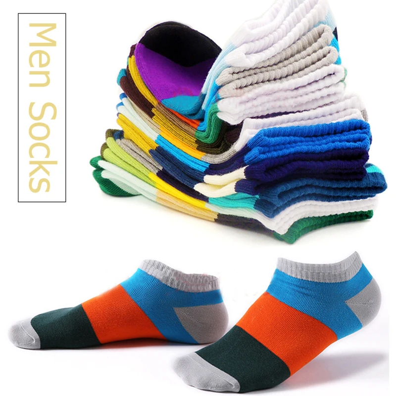 

Men's Stripe Socks Invisible Breathable Short Socks Summer Korean Fashion Ankle Sports Socks for Male