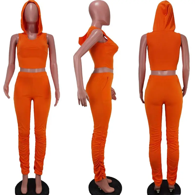 

ZKYZWX Sexy 2 Piece Set Women Summer Tracksuit Crop Top and Stacked Leggings Sweat Pants Suits Lounge Wear Outfits Matching Sets