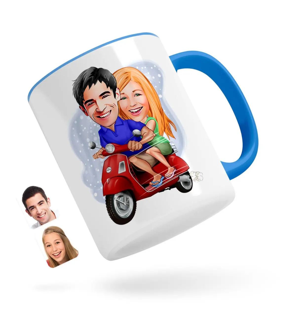 

Персонализированные Валентина карикатура синего кружка Bardak-10