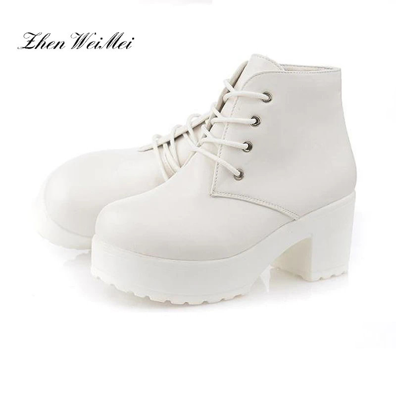 Новинка сезон весна-осень женская обувь на не сужающемся книзу массивном каблуке