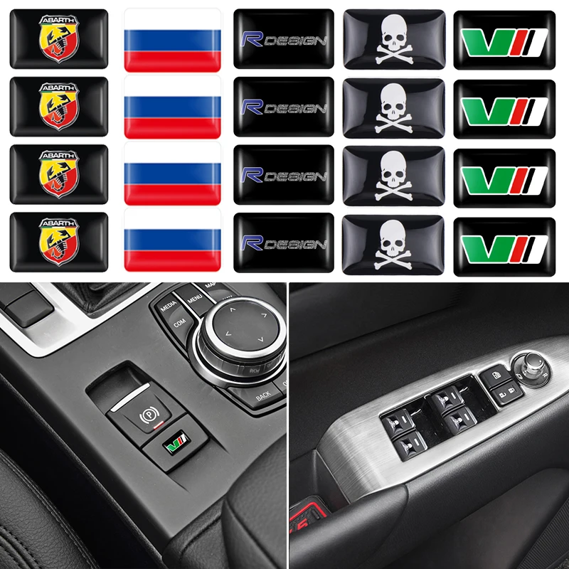 

3D Epoxy Badge Car Steering Wheel Dashboard Decor Sticker for Alfa Romeo Seat Cupra BMW Fiat Abarth Opel OPC Lada Volvo Rdesign