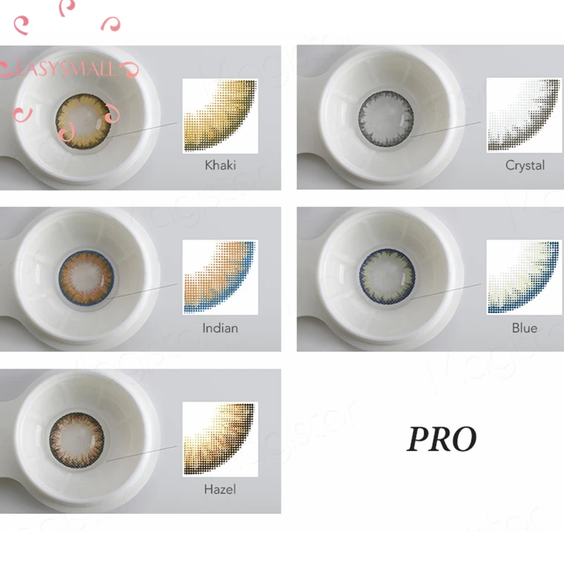

Easysmall Beauty Corner Myopia Degree Angel Tricolor PRO Colored Contact Lenses Cosmetic Makeup Soft Degree option 2pcs/pair