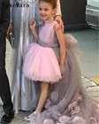 Платье для девочки с цветочным рисунком, пышное Тюлевое платье с 3D цветами, платье принцессы для дня рождения, платья для первого причастия, фотосессии