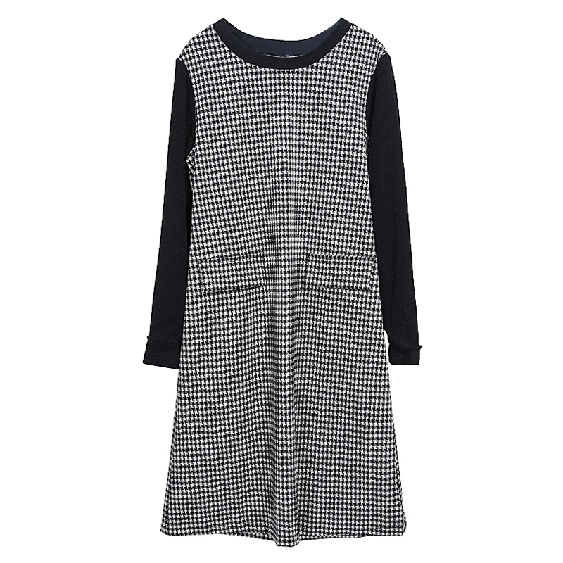 

2021 High Quality Vintage Plaid Sexy Club Mini Dresses Autumn Winter Office Lady Dress 3XL Plus Size Women Classy Party Vestidos