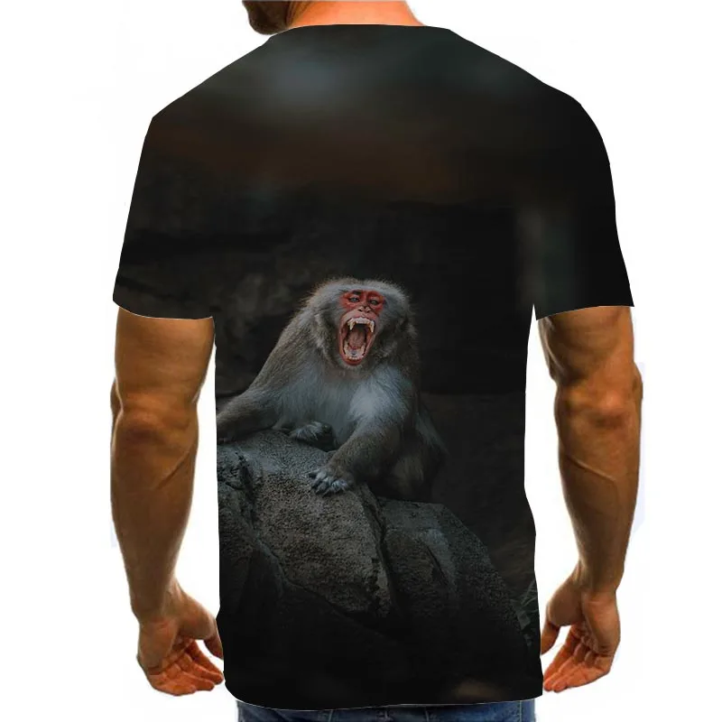 

Men Graphic T Shirts Round Neck 3D Print Black Short Sleeve Daily Tops Animal Tees