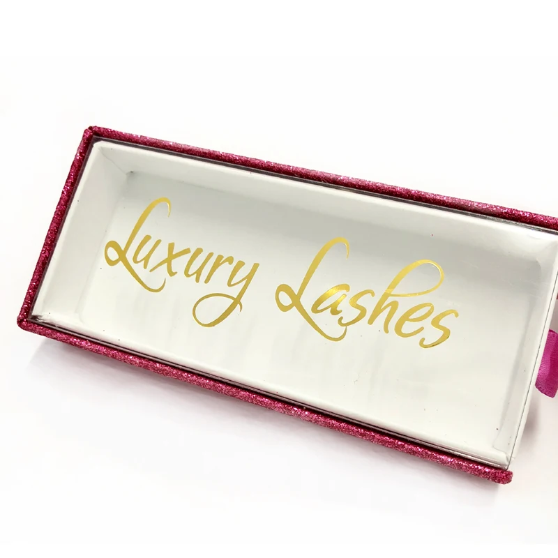 Пустая коробка для упаковки норковых ресниц оптовая Магнитная с блестками 3d