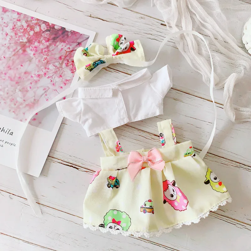 

20cm star doll dress fresh floral dress suit 20cm doll dress Exo doll clothes skirt Doll accessories