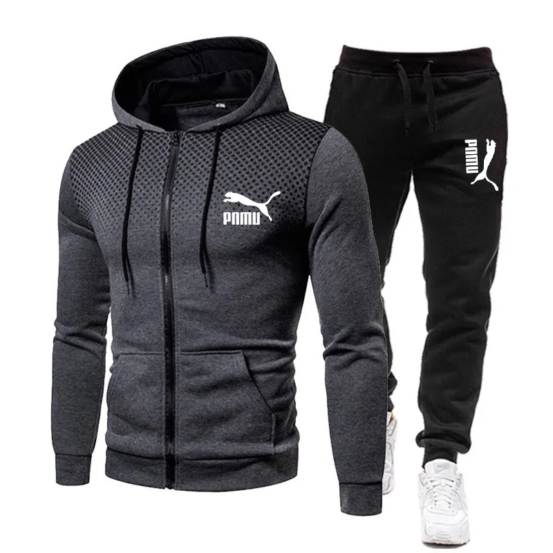 

new Autumn and winter Men's Sets hoodies+Pants PUMA Sport Suits Casual Sweatshirts Tracksuit 2021 Brand Sportswea