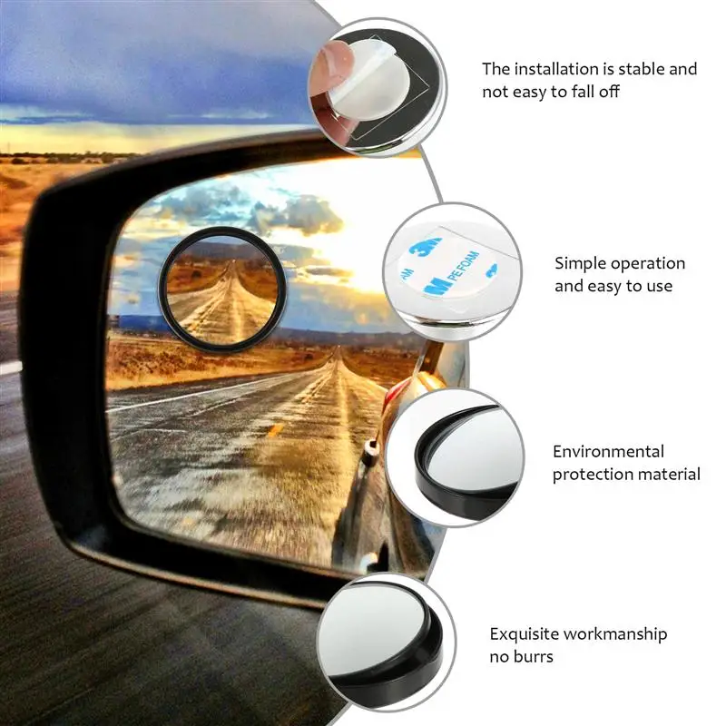 

3 Pairs Universal Car Rear View Mirror Auxiliary Blind Spot Mirror Auto Rear View Mirror Auxiliary blind spot mirror
