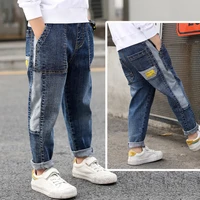 ienens kids boys jeans loose pants denim clothing children fashion boy casual bowboy long trousers 5 13y