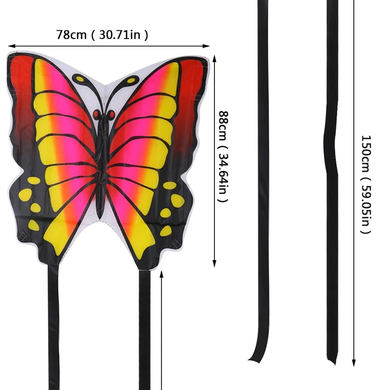 

35 Inch Butterfly Kite Outdoor Toy Sport Gift for Kids Children With String Tail