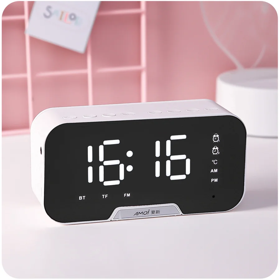 Цифровой будильник радио с Bluetooth-динамиком цифровые мини милые часы для детей
