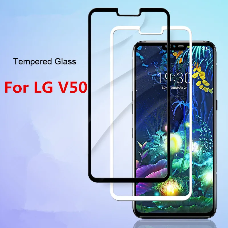Полное покрытие закаленное стекло для LG V50 сотовый телефон протектор экрана
