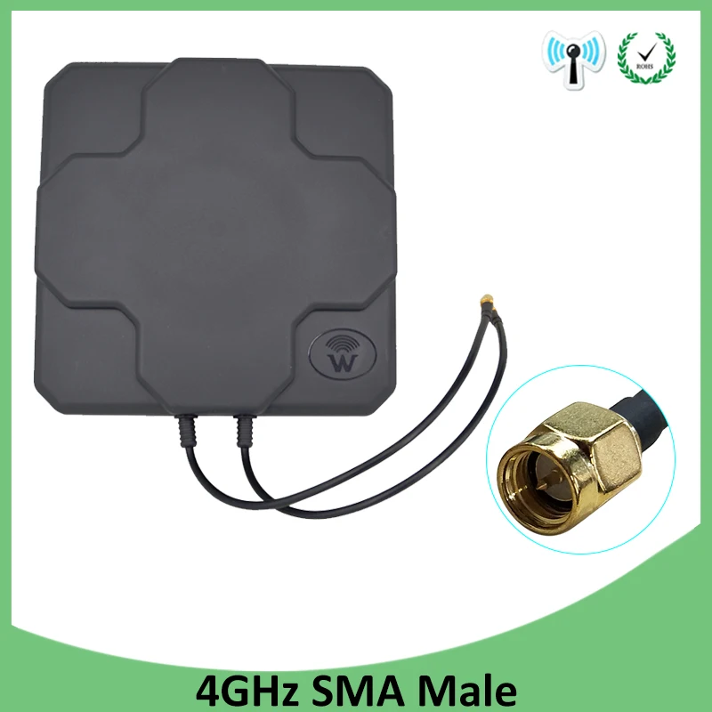 4G LTE Антенна N Мужской Женский SMA наружная панель 18dbi 698-2690MHz белый черный антенна mimo внешняя антенна для беспроводного маршрутизатора