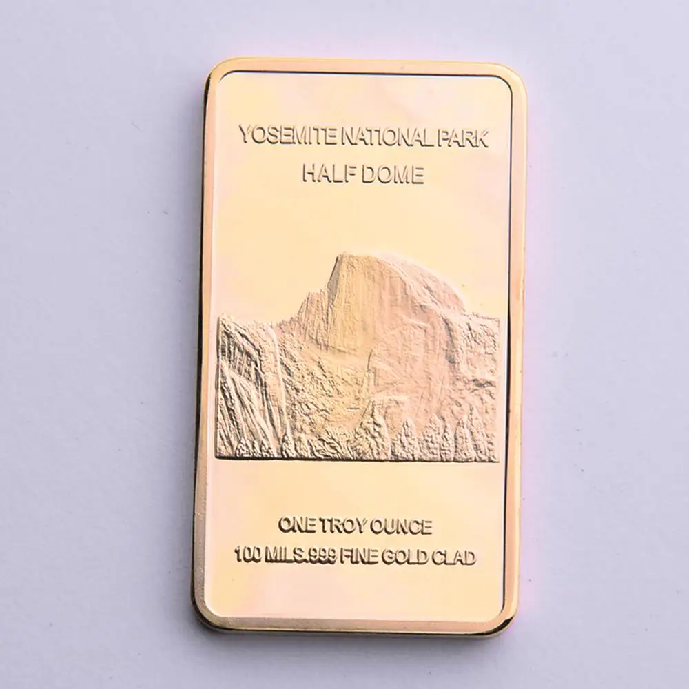 Striped Commemorative Coin Bar Gold Plated Wolf Pattern Ornaments Gift Souvenir Emulation Collection | Дом и сад