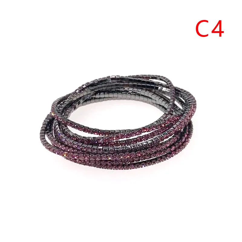 10 шт./лот 17 см металлические браслеты черного цвета стразы бусины модные