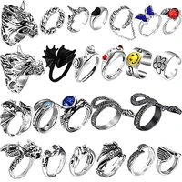 ring womens suit fashion personality 28 piece set exquisite couple design simple bracelet tail ring index finger cold style