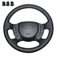 black pu artificial leather steering wheel cover hand stitched car steering wheel covers for land rover range rover 2003 2012