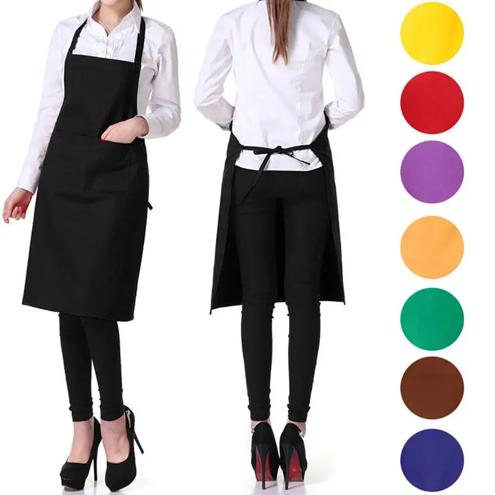 

Solid Color Oil-resistant Restaurant Home Kitchen Cooking Protective Apron
