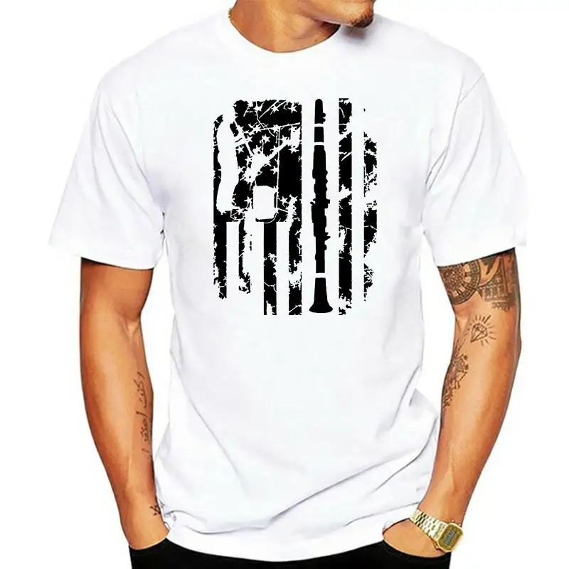 

100% Cotton O-neck Custom Printed Men T shirt Clarinet Flag T Shirt Women T-Shirt