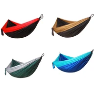 outdoor hammock double parachute cloth hammock color matching nylon widened swing indoor leisure hammock