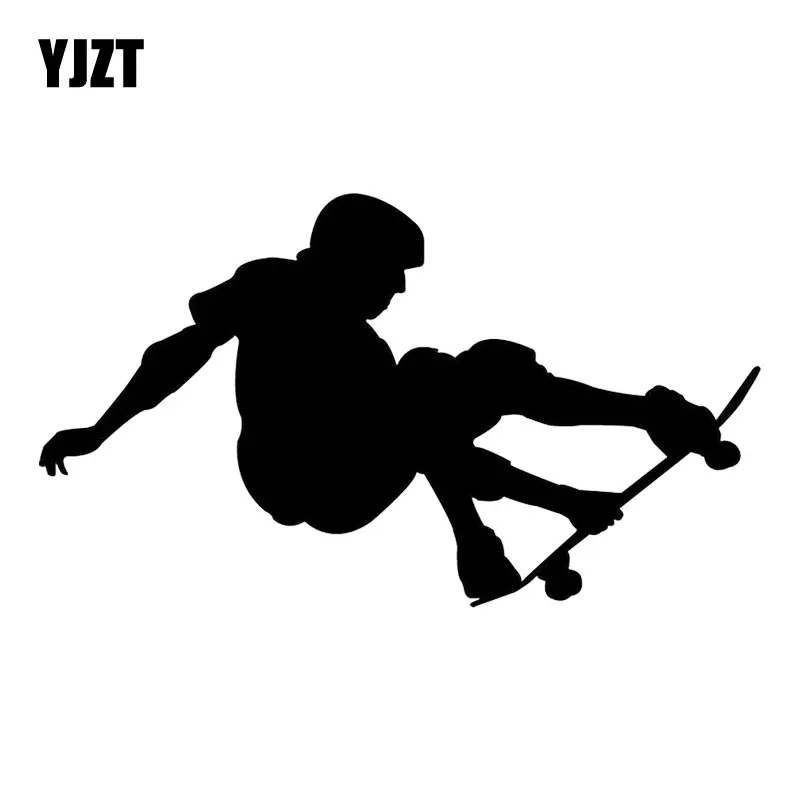 

YJZT 17,9 см * 10,2 см скейтбордист трюк экстремальный спорт виниловая наклейка на машину наклейка корпус автомобиля украшения аксессуары черный/...