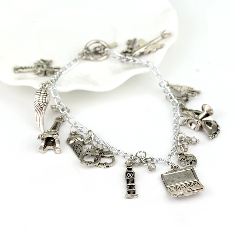 Женский браслет на запястье модный FSOG с шармами 50 оттенков серого цвета галстук