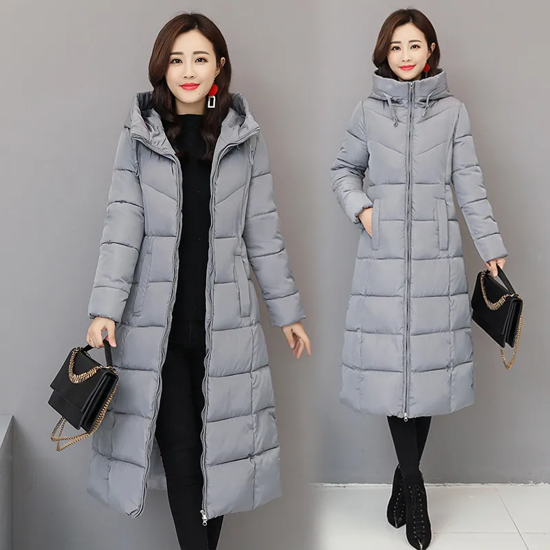 

Nice Winter Women Hooded Warm Coat Cotton Padded Jacket Female Long Thicken Down Parka Coat Jaqueta Feminina Large Size 6XL 1005