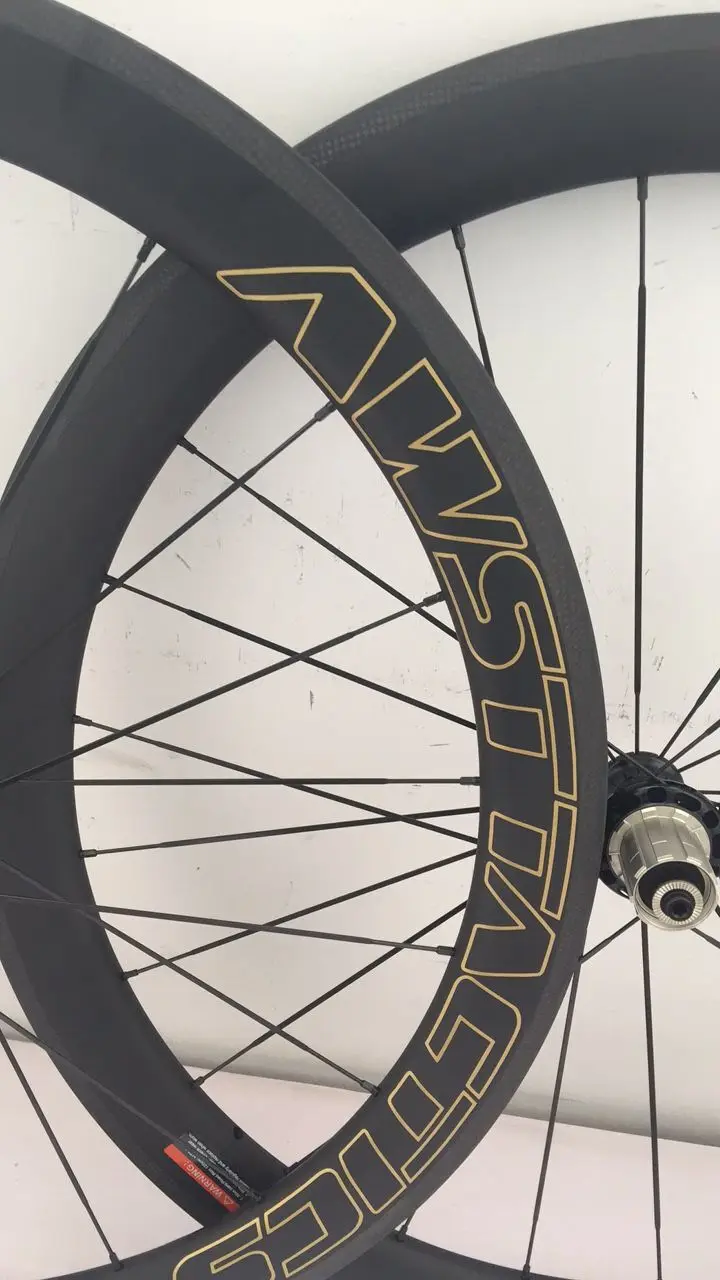AWST full carbon bike wheels ud matt 700C v shaped road with powerway hubs 50mm cycling wheelset | Спорт и развлечения