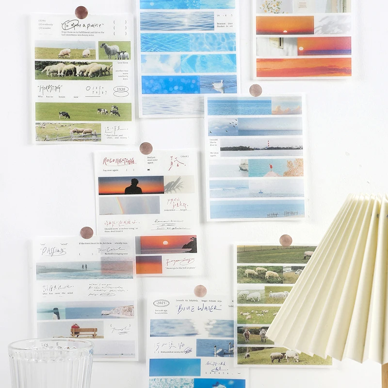 

2pcs/lot Fresh Creative Scrapbooking Stickers Diary Series Collage Material DIY Diary Album Junk Journal Planner Decoration
