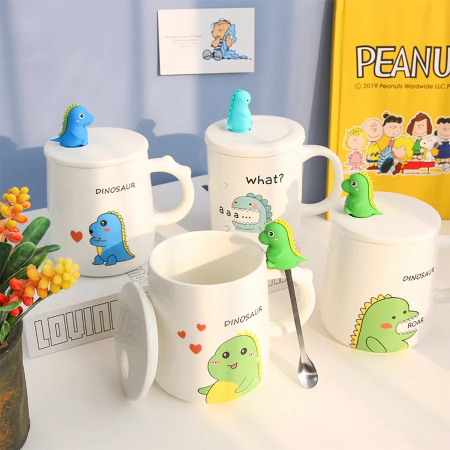 Милая мультяшная кофейная молочная кружка с кроликом большая ложка крышкой