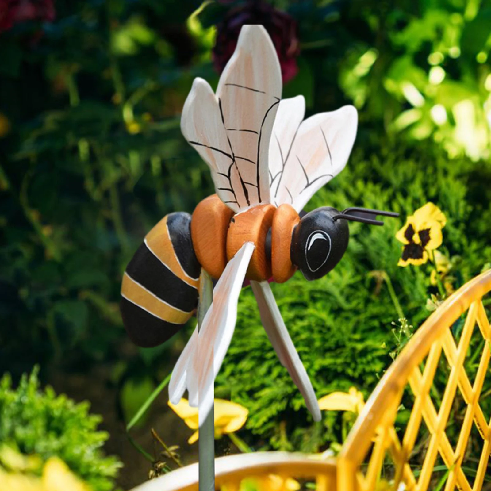 

Funny Outdoor Miss Bee Garden Art Decor Whirligigs Wind Spinners Wooden Whirligig Clown Windmill Ornament Elf Dropshipping