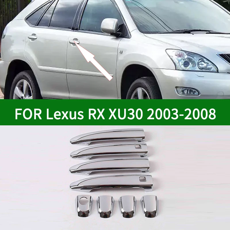 

Chrome silver Exterior Door Handle Cover Overlay For Lexus RX330 350 400h XU30 2003-2008 2004 2005 2006 2007