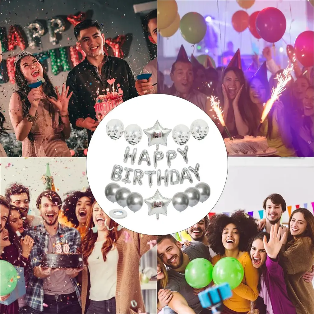 

1set Happy Birthday Balloons Foil Letter Balloon Banners Garland Bunting Kids Birthday Babay Shower Anniversary Party Decoration