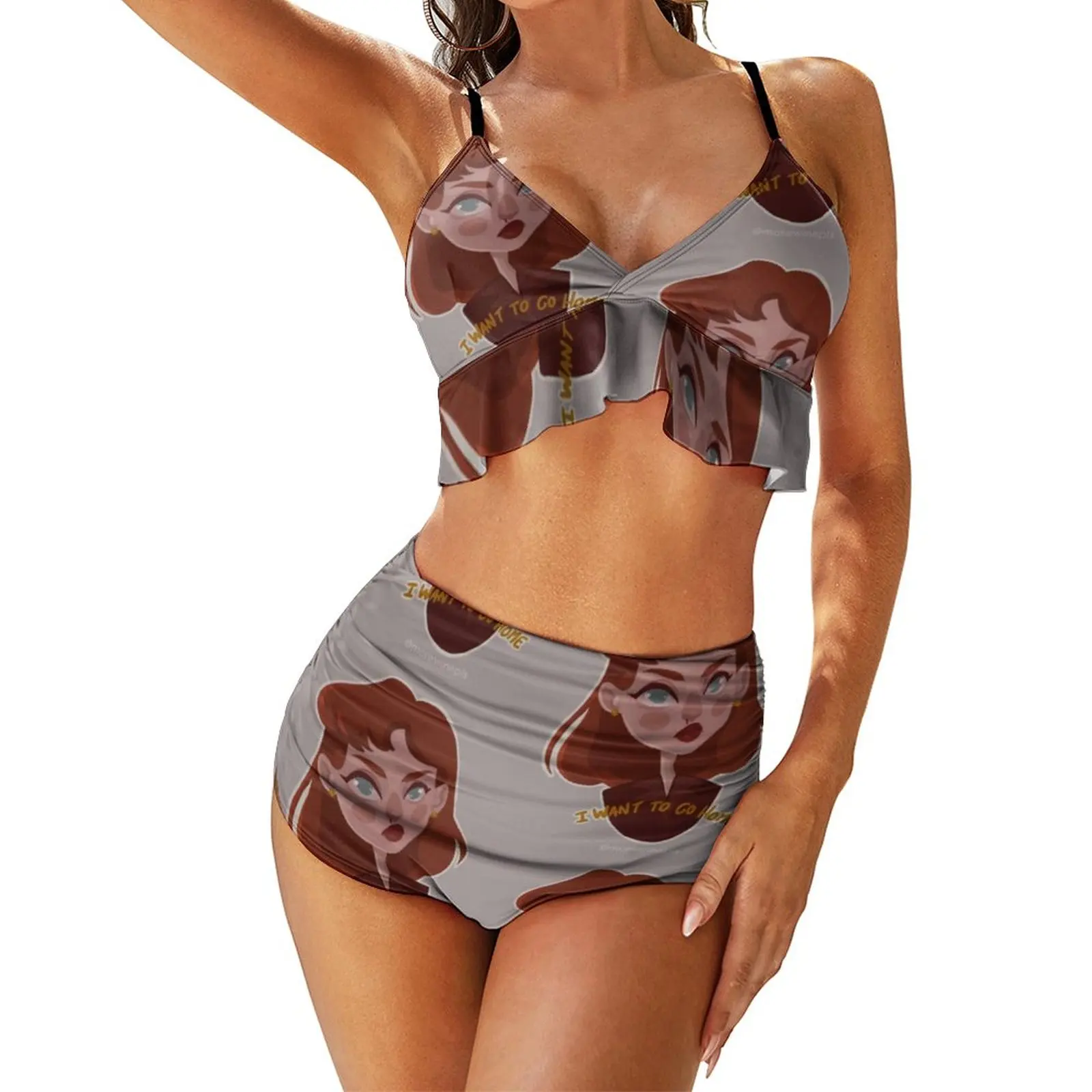

X Files Bikini Swimsuit Adjustable Fashion Two Piece Swimwear Teenage Novelty Swim Bathing Suit