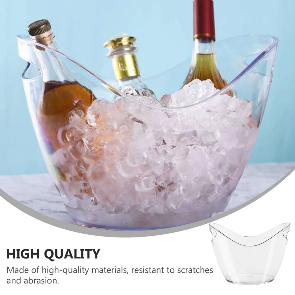 

1PC Transparent Ingot-shaped Ice Bucket Champagne Red Bucket Beer Bucket