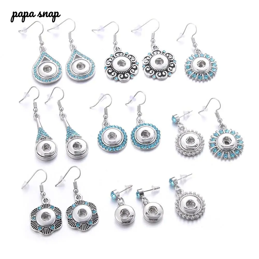 

Mix Wholesale Snaps Earrings Wholesale 12MM Snap Button Earrings metal Buttons Earring mini charm women eardrop Earring