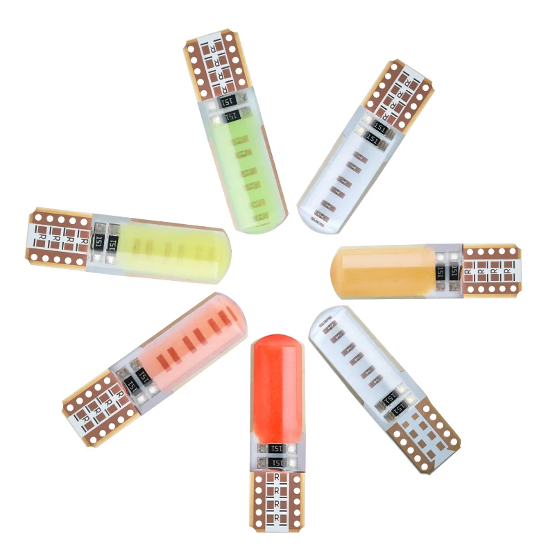 10 шт. T10 COB светодиодный светильник, на танкетке, с боковой Парковка лампы для чтения сигнальная лампа просвет светильник 12SMD чипсы из силиконового геля автомобильный светильник белый 12V