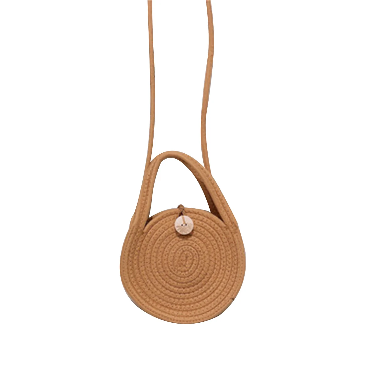 

Plaited Small Bags Handbag Shoulder Bags Portable Handle Bucket Decorative Round