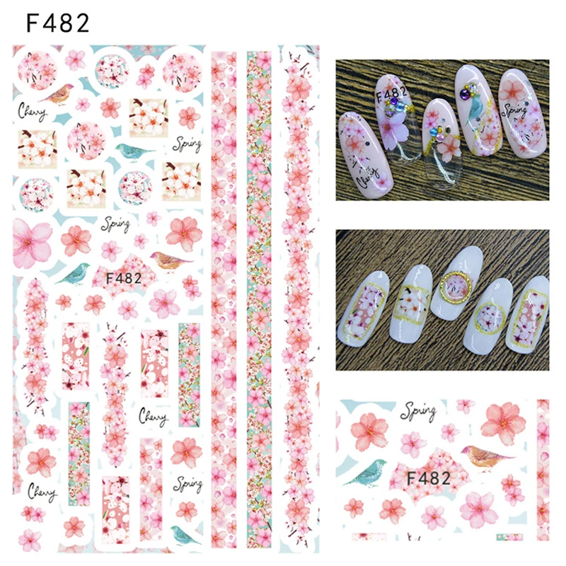 7 листов 3D дизайн наклейки для ногтей текстура змеи Кобра Стиль кожи Единорог s